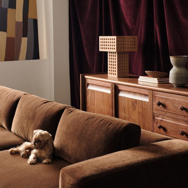Display of dark-toned furniture