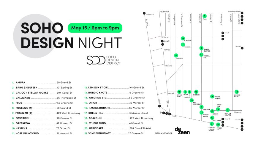 Invitation graphics for open showroom design event