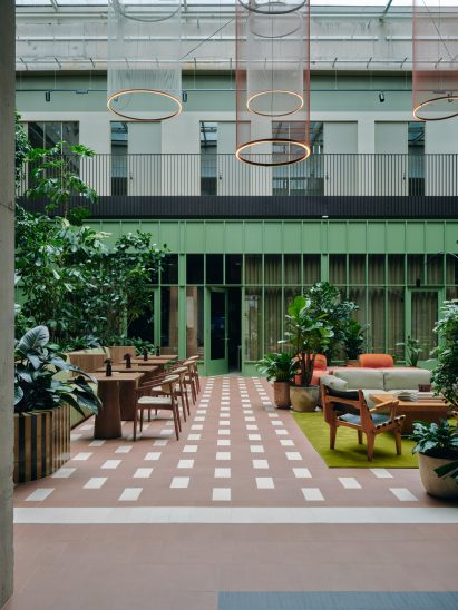 Atrium with green details