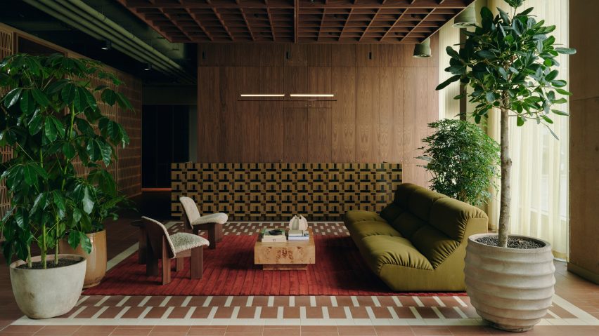 Interior with perforated bricks