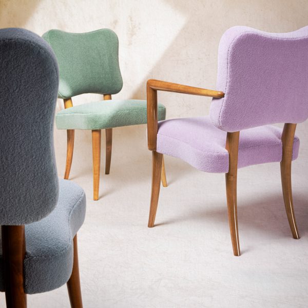 Colourful display of furniture by Jean Royère