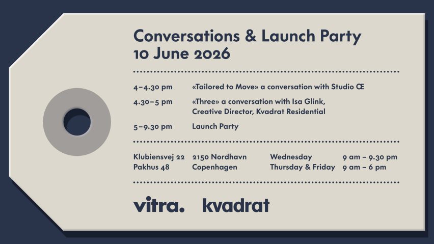 Schedule poster for Vitra and Kvadrat event