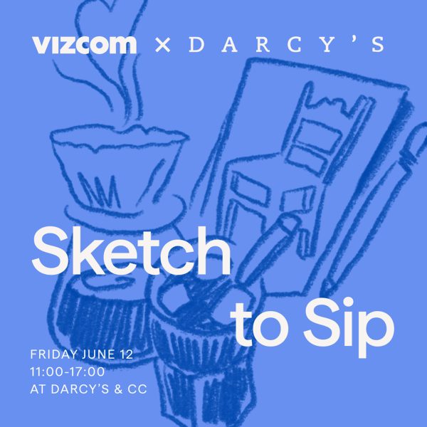 Graphic for the Vizcom at Darcy's and Copenhagen Contemporary: Sketch and Sip event