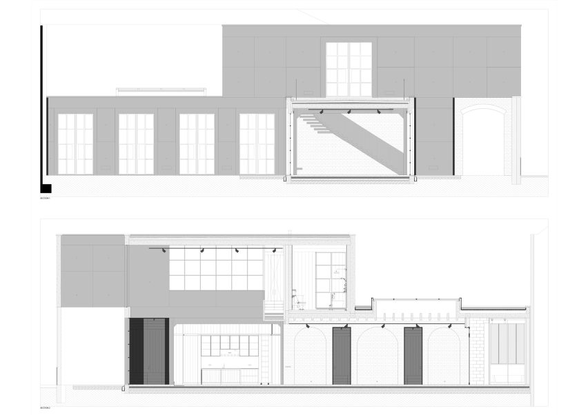 Section of Agramonte House by António Bessa Cruz Architects