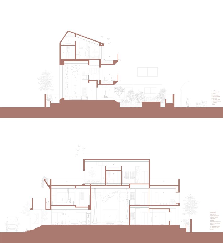 Drawings of Amaltash, a residence by Design ni Dukaan