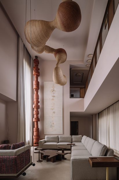 Interiors of Amaltash, a geometric Gujarat residence by Design ni Dukaan