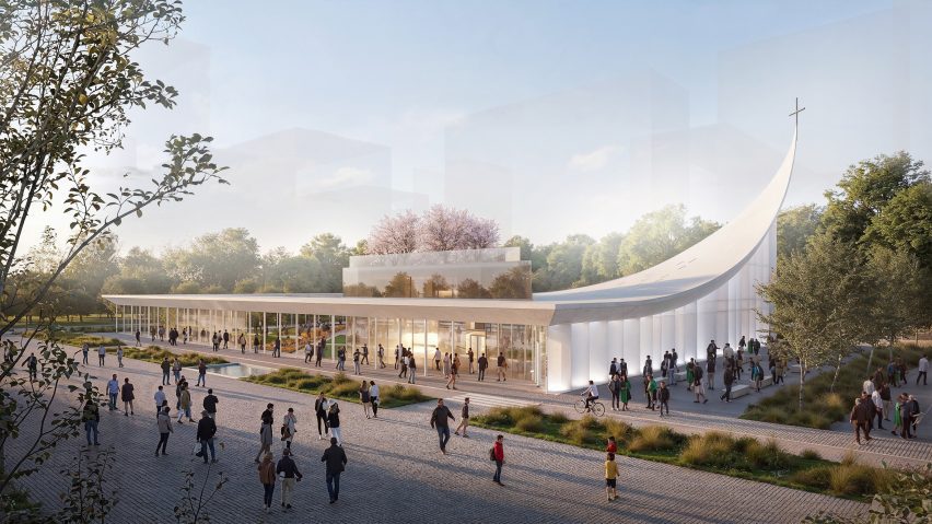 Render of the Ambrosian Monastery in Milan by Stefano Boeri Architetti