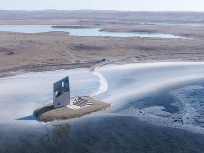 Viewing tower in Inner Mongolia grassland