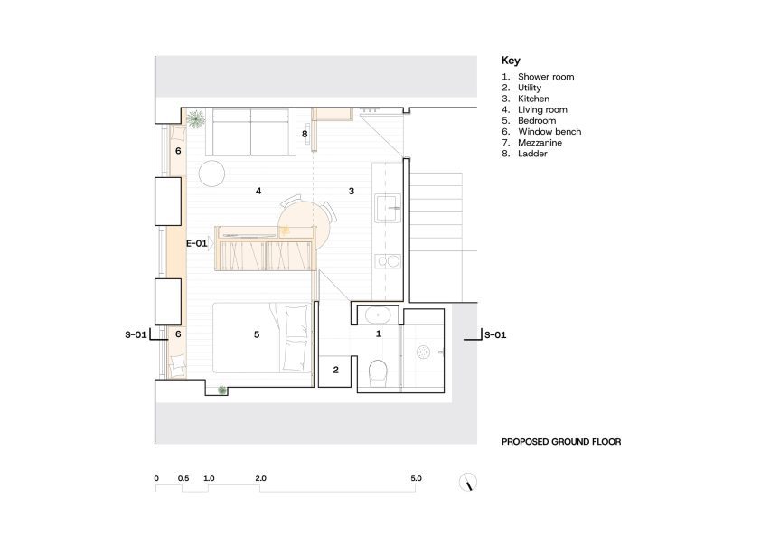 Floor plan of a London micro flat by CIAO
