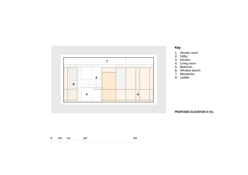 Section by a London micro flat by CIAO