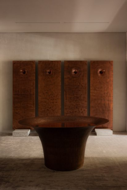 Custom copper elements within the Colima 162 boutique 