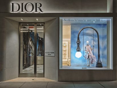 Dior window displays by Alex Chinneck