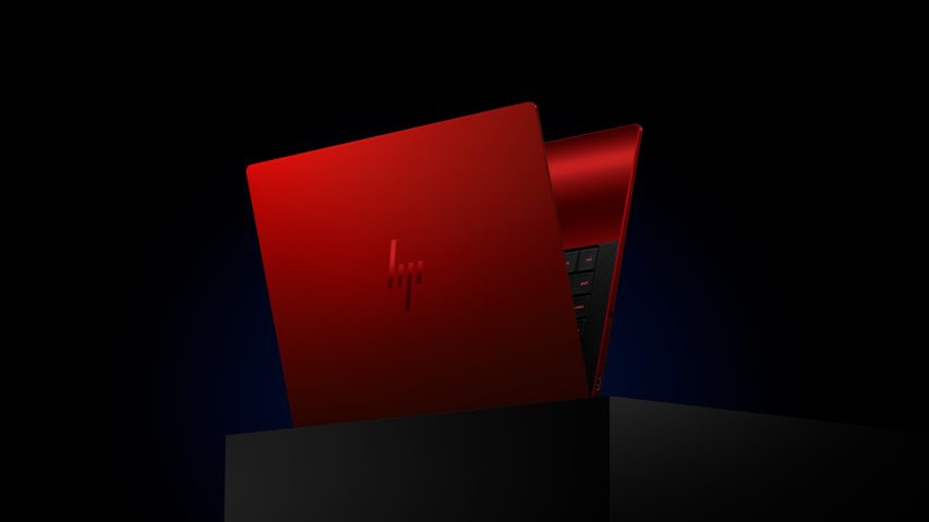 Red laptop