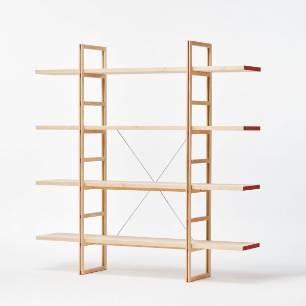 Wide shelf in solid wood by Friso Wiersma