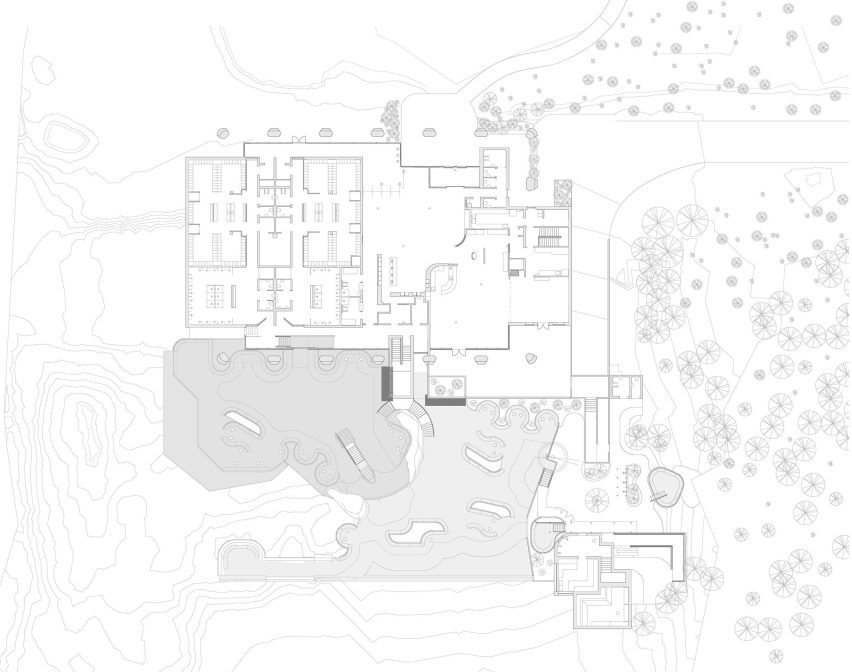 Ground floor plan of Laugarás Lagoon by T.ark Architects