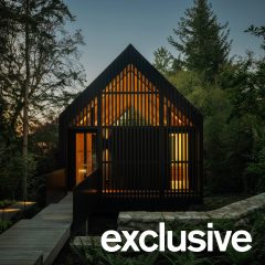 Black cabin with screen by Little Giant in British Columbia