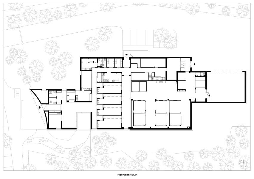 Floor plan of Malmi Mortuary and Farewell Spaces by Verstas Architects