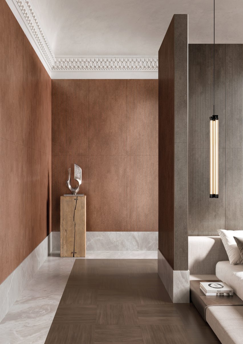 Metamorphoses wall covering by Oliver Laric and Ceramiche Refin