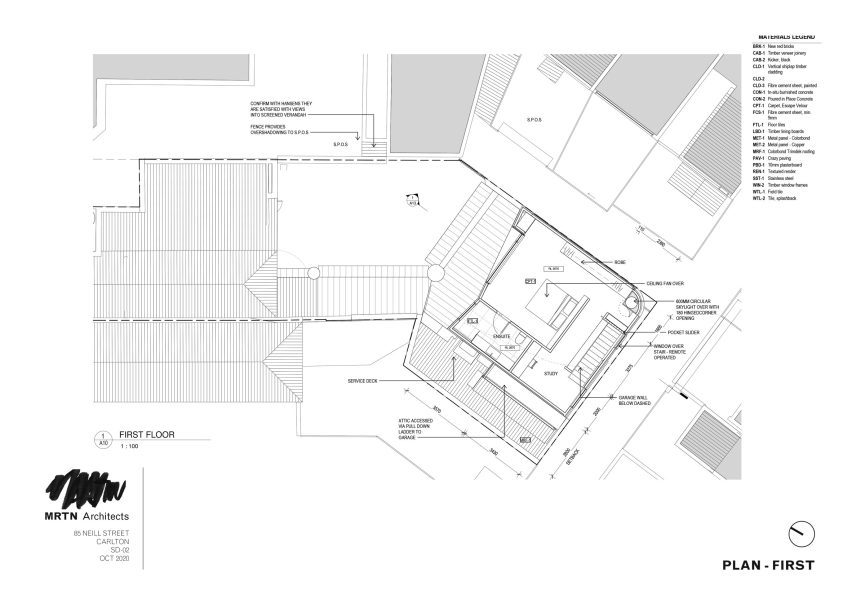 Plan of Laneway House by MRTN Architects