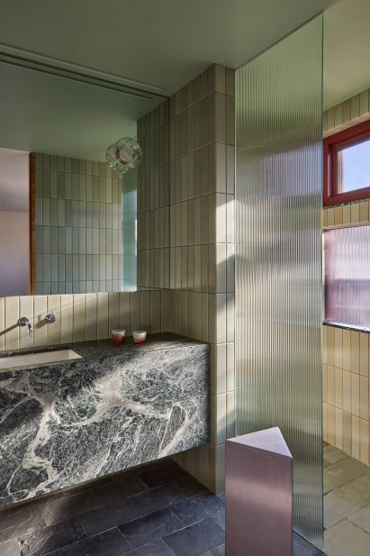 Bathroom interior at Laneway House