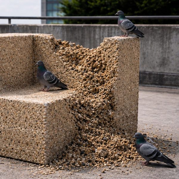 NYCxDesign 2026 pigeons on turf furniture