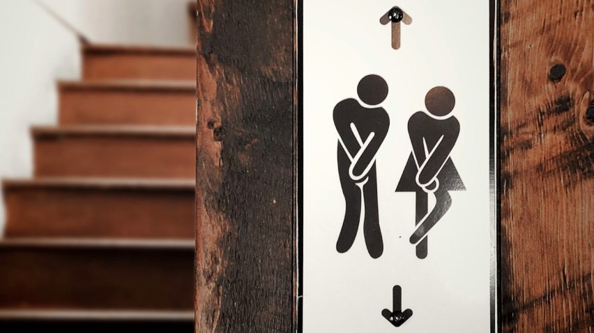 Public toilets sign