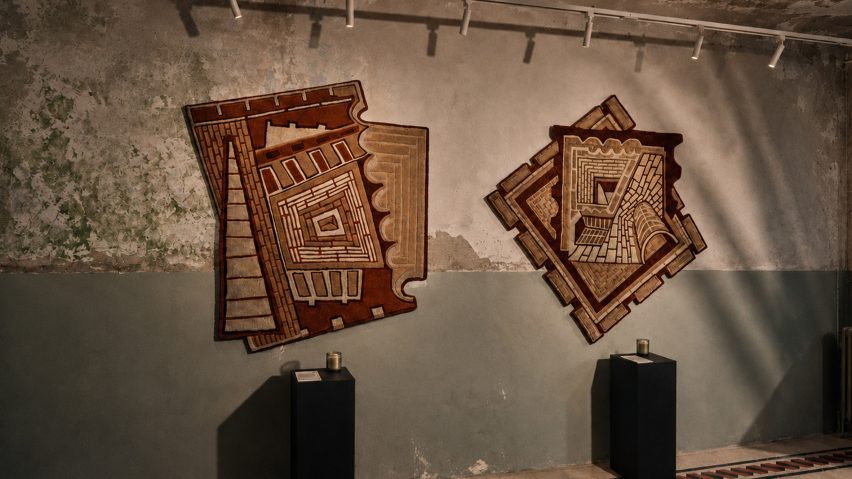 Brick by Brick rug collection by Renesa and House of Knots on display at Alcova