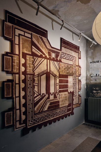 Brick by Brick rug collection by Renesa and House of Knots on display at Alcova