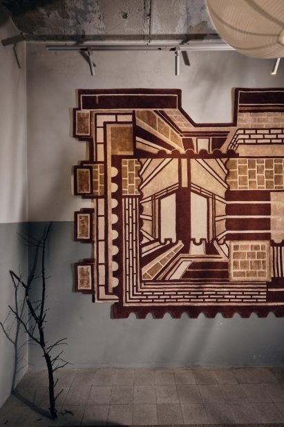 Brick by Brick rug collection by Renesa and House of Knots on display at Alcova