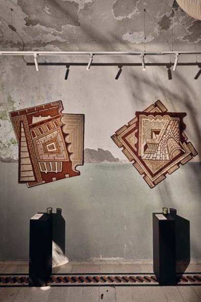 Brick by Brick rug collection by Renesa and House of Knots on display at Alcova