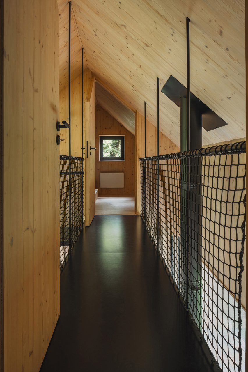 Upstairs in Czech log cabin