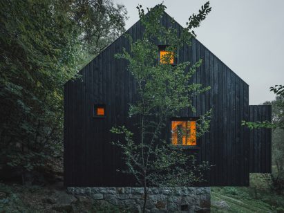 Czech cottage in forest