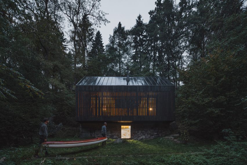 Riverside cabin in Czech forest
