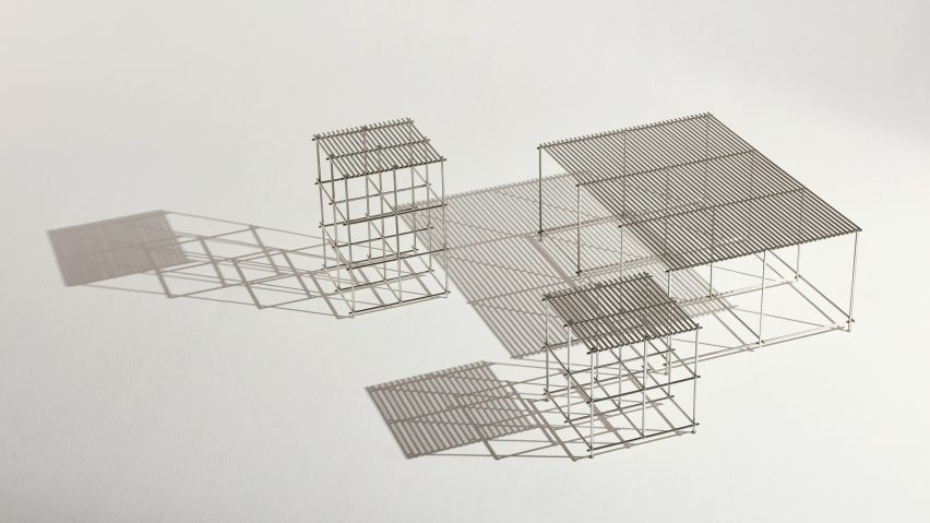 Scaffold outdoor occasional tables by Haldane