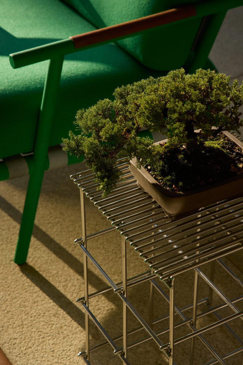 Scaffold outdoor occasional tables by Haldane