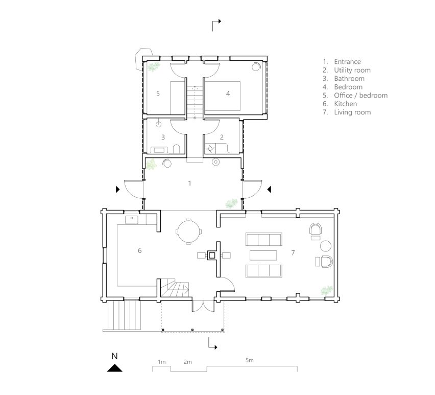 Ground floor plan of Smallholding at Nesjestranda by Rever & Drafe