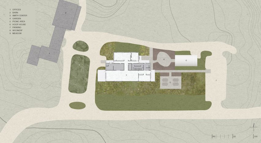 Site plan of the Smith Center for Education and Research in Maine by Opal