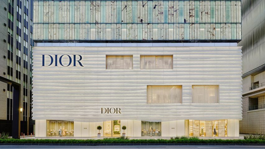 Dior store with undulating facade