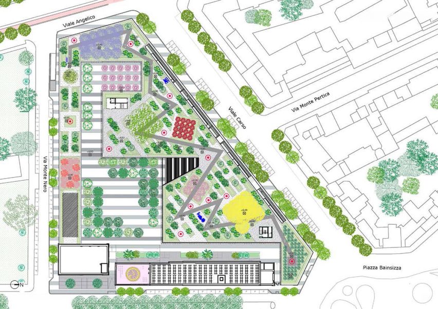 Plan of public space by Stefano Boeri Architetti