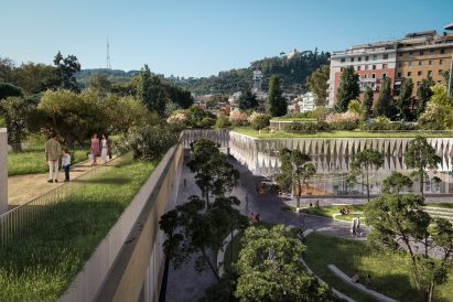 Render of public space in Rome