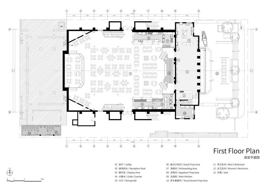 Jiangling Teahouse first floor plan by Studio We Live