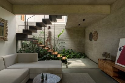 Concrete interior of Keralan home