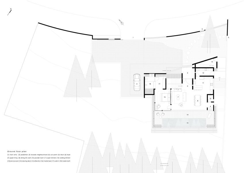 Plan of Summer Home by Mindspark Architects