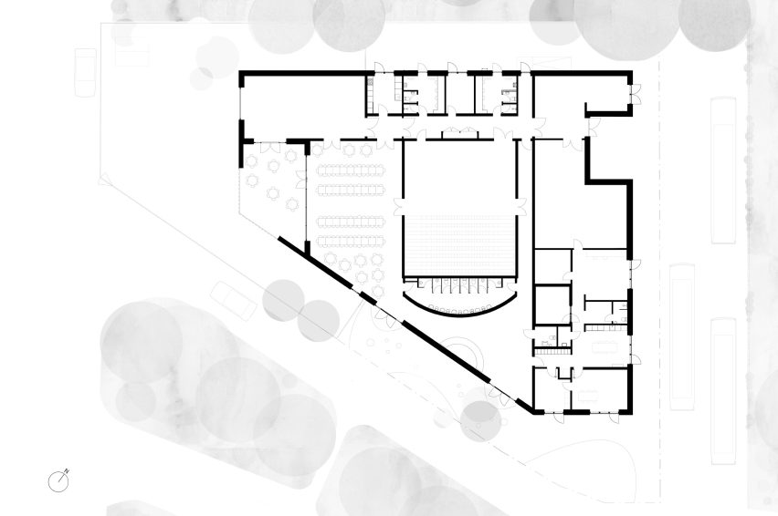 Plan of Ishøj Theatre by Svendborg Architects and Wohlert Arkitekter