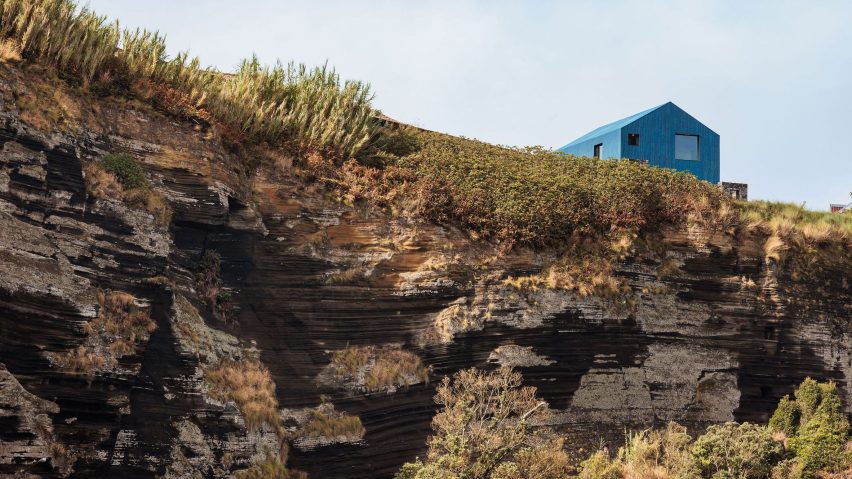The Blue House Atelier Backlar on clifftop