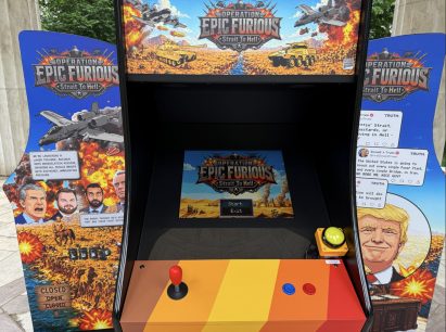 Arcade game with colourful design