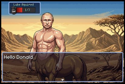 Depiction of Vladimir Putin as a centaur