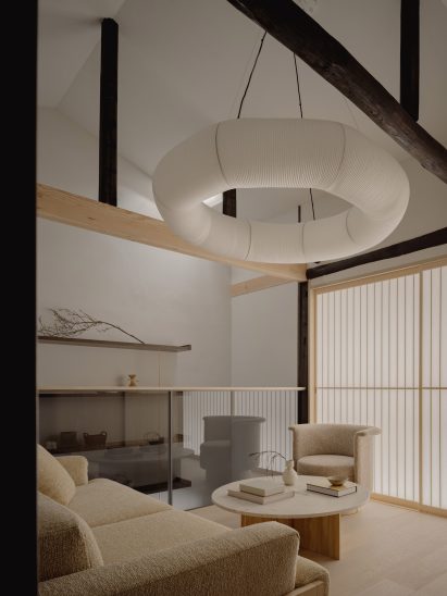 White paper lamp in Kyoto house