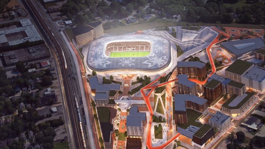 Concept for Atlanta Women's Soccer Stadium by Leslie Koffi and Melia Whitney