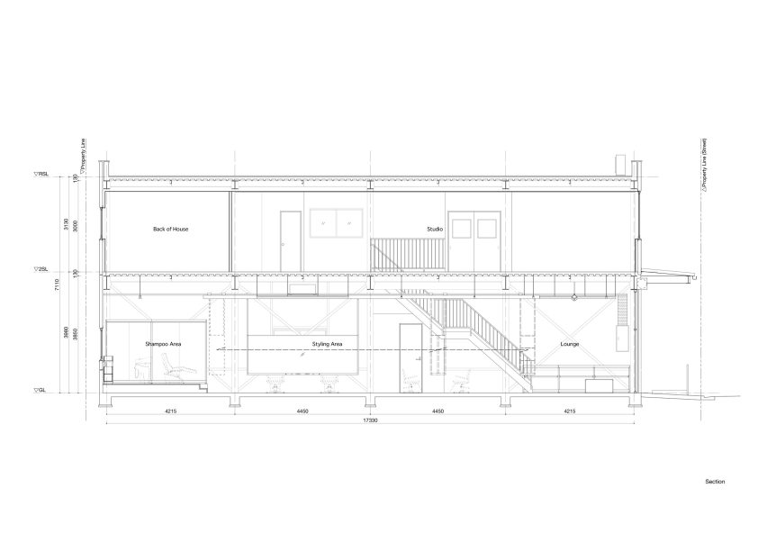 Section of Unravel hair salon by Atelier Write